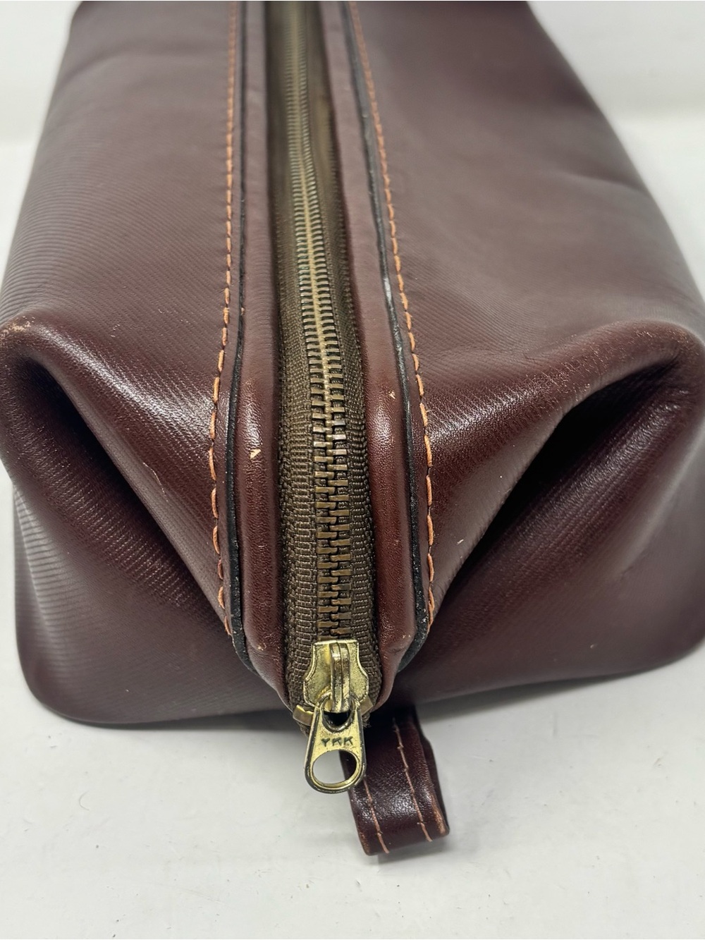 Vintage DOPP TRAVEL KIT By BUXTON Men’s  Brown Leather Toiletry Travel Bag 11X6